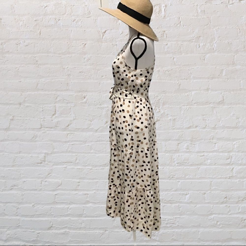 White Polka Dot Boho Maxi Dress - Picture 6 of 10